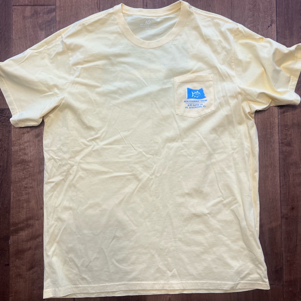 Southern Tide Short Sleeve Fishing Graphic Tee Pocket T shirt 2XL